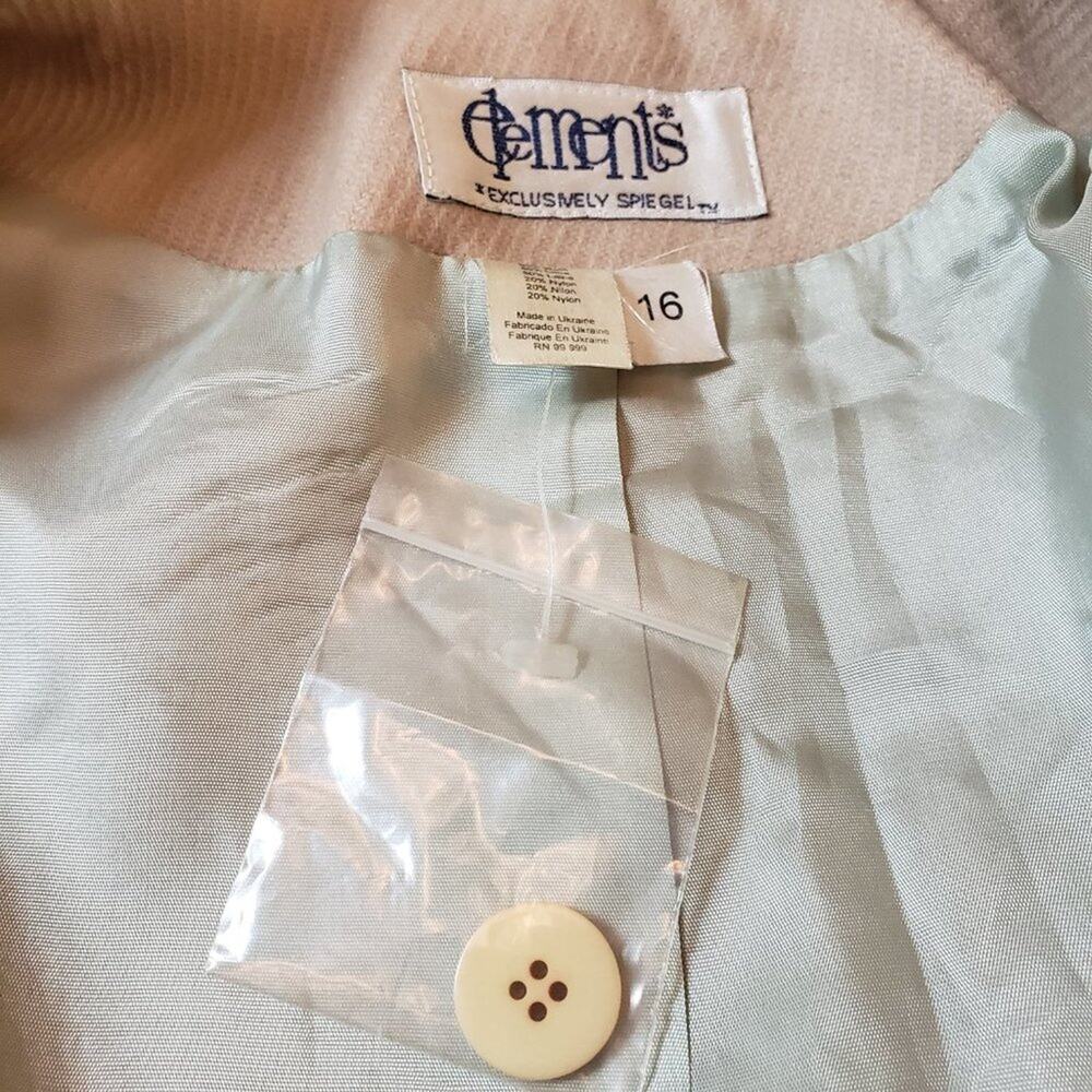 Elements By Speigel Wool Blazer Jacket Size 16 Be… - image 2